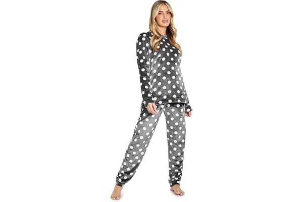 CityComfort Pyjama Polaire Femme Vêtements de Nuit et Ado Longues Ensemble Doux et Chaud Idée Cadeau pour Elle