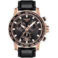 Tissot mens Supersport Stainless Steel Casual Watch Black T1256173605100, Black, Chronograph