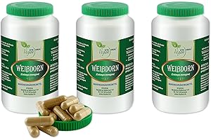 VITA IDEAL Vegan® Weißdorn - Beeren 3x 360 Kapseln - Crataegus monogyna - Tagesportion 1000mg Weissdornbeeren reines Pulver. Natürlich, pflanzlich und ohne Zusatzstoffe, original von VITAIDEAL.