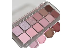 GENERIC 12 Colors Pink Eyeshadow Palette – Matte & Shimmer Nude Eye Shadow Makeup Kit, Long-Lasting Waterproof High Pigment Glitter Shades for Natural Daily & Glam Look