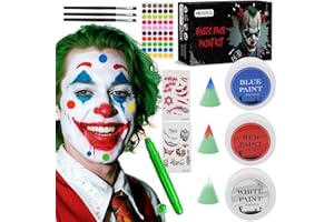 Mexlyca Halloween Joker Make-up Kit, rot weiß und blau Gesicht Körperfarbe Stick, komplette Joker / Clown Make-up Kit Gesicht Farbe SFX Charakter Set für Halloween Kostüm Cosplay Party DIY