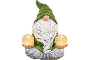 TERESA'S COLLECTIONS Garden Ornaments Outdoor, Lovely Yoga Gonks with Solar Light, Waterproof Resin Gonks Ornaments, Garden Decorations Gifts 15CM