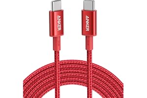 Anker kabel USB-C, 100 W, 3 m, nylon, czerwony | Kabel USB-C do ładowania iPhone 17 Pro Max/16/15, Samsung Galaxy S24/S25, MacBook Pro/Air, iPad Pro/Air, Pixel, Switch i LG