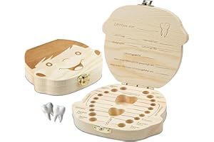 Little Moonshine Original Zahndose Milchzähne inkl. Geschichten der Zahnfee - Zahnbox für Milchzähne aus Holz für Mädchen und Jungen - Milchzahndose Holz - Geschenkideen zu Taufe und Geburtstag