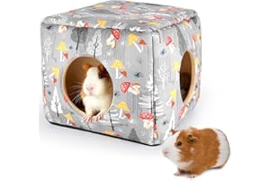 Hedgeink Meerschweinchen Haus 2 eingange – Waschbares Kaninchenbett & Kuschelhöhle – Versteck für Kaninchen, Chinchilla, Hamster, Frettchen & kleine Haustiere – Warm & rutschfest