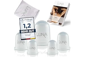 ‎LUNA FITLINES LUNA FitLines - 5er Set Premium Schröpfgläser Silikon in verschiedenen Größen hochwertige Cupping Set - inklusive Anwendungsbuch - Endlich Schluss mit Verspannungen - Anti Cellulite Schröpfen