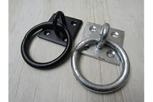 Ironmongery World Dog Animal Tether Hay Net Tie Up Down Boat Secure Anchor Stable Lashing Mooring (Black Ring On Plate)