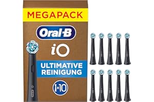 ‎ORAL-B Oral-B iO Ultimative Reinigung Aufsteckbürsten — ORIGINAL Zahnbürstenaufsatz für Elektrische Oral-B iO Zahnbürsten — Ersatzbürsten für fortschrittliche Tiefenreinigung — Schwarz, 10 Stück
