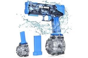 SIEREOLLY Pistola ad acqua elettrica a portata di 32 m, pistola automatica a spruzzo ad acqua One Touch di grande capacità, giocattolo per adulti e bambini, per piscina estiva, feste d'acqua