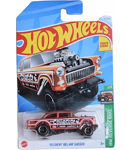 Mattel Hot Wheels HW Flames 2/10, LT. Grey '55 Chevy 50TH