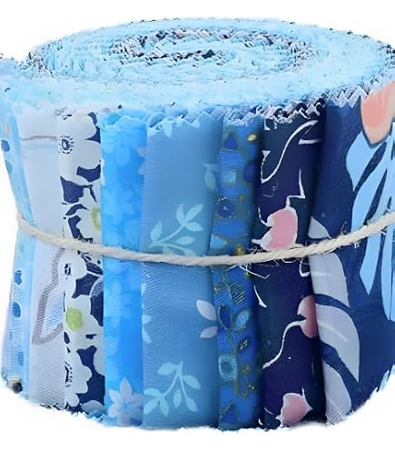 20 Stück Vorgeschnittene Stoffstreifen (Jelly Rolls) | 100% Baumwolle | 6,1 X 107 Cm | Für Quilten & Basteln