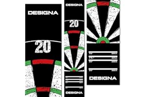 Designa Darts MAT43 | Alfombra Antideslizante para Dardos, Doble Parte Superior, 290 cm x 60 cm