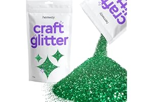 Hemway Craft Glitter - Emerald Green | 100g Fine Metallic Sequin Flakes for Resin & Epoxy Crafts | Supplies for Tumblers, Cards, Jewellery, Candle, Hair, Face, Body & Nail Art