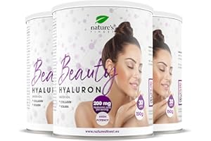 Nature's Finest by Nutrisslim Beauty Hyaluron - Collagene con Acido Ialuronico 200mg per Dose - Collagene Premium Complex e Vitamina C, Integratori per Pelle Flaccida, Capelli e Unghie