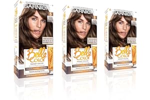 Garnier Belle Color Brown Hair Dye Permanent, Natural Looking Hair Colour, Up To 100% Grey Coverage - 5 Natural Brown Pack Of 3