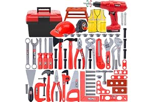 Beauenty 69Pcs Kids Tool Set,Preschool Engineering Toys for Toddlers Age 3+ Year Old Boy Toys,with Electronic Cordless Drill,Construction Screwdriver Wrench Assembly And Disassembly Maintenance Tool