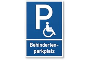 ‎KOMMA SECURITY Komma Security Parkplatz Behinderte Behindertenparkplatz Schild 20 x 30 cm Hinweisschild Behindertenparkplatz Parkplatzschild Reserviert - Rollstuhlfahrer Parkplatz freihalten