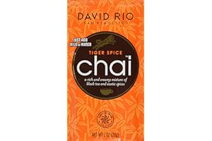 ‎DAVID RIO David Rio Tiger Spice Chai Display I 12 x 28g Sachets I mit echten Zutaten I schwarzem Tee, Zimt, Kardamom & Nelken, würziger Chai Tee mit Koffein