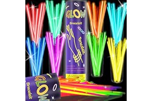 ETIEVORT Knicklichter,100 StüCk LeuchtstäBe Knicklichter Kinder,Knicklichter Party Set,Knicklichter Hochzeit,Party Deko,LeuchtstäBe,Mit 100 Verbindern FüRarmringe,Neon Party LeuchtarmbäNder,Geburtstagsdeko