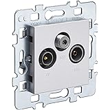 Prise TV Murale - Prise Antenne - Prise Antenne TV Murale - Prise TV Simple - Prise TV Gamme Casual - Mécanisme TV/FM/Sat + C