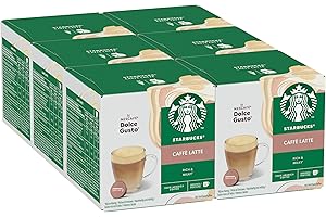 STARBUCKS Caffè Latte de Nescafé Dolce Gusto, Cápsulas de Café 6 x 12 (72 Cápsulas)