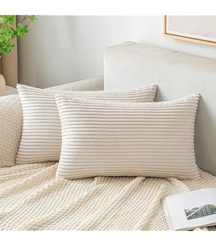 JOTOM Set van 2 zachte kussenslopen van corduroy, moderne kussenslopen, decoratieve bankkussens, sierkussenhoes voor woonkamer, bank, slaapkamer, marmelade, 45 x 45 cm JOTOM Set van 2 zachte kussenslopen van corduroy, moderne kussenslopen, decoratieve bankkussens, sierkussenhoes voor woonkamer, bank, slaapkamer, marmelade, 45 x 45 cm