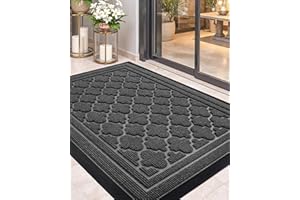 COLOR&GEOMETRY Color G Felpudo Entrada Casa 43.5x75cm, Alfombra Exterior Antideslizante, Felpudo Exterior Impermeable, Alfombra Entrada Casa Lavable Alfombrilla para Exterior, Interior - Gris