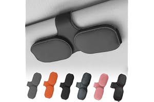 FONWUJIOT Brillenhalter für Auto Sonnenblende, Doppelschichtiger Sonnenbrillenhalter Auto, Magnetisch Sonnenbrillenhalter Auto, Universal Leder Brillenhalter für Auto Zubehör Innenraum (Schwarz)