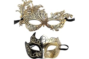 MZinge Masquerade Mask for Couple Men Women Venetian Mask for Halloween Lace Masque Costume mask Party Prom Ball Mardi Gras