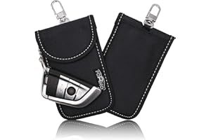 ‎FOAMO 2 Stück FOAMO Keyless Go Schutz Autoschlüssel Codura Oxford Funkschlüssel RFID Abschirmung Blocker Schlüssel-Tasche Schlüsseletui Schwarz Weiß