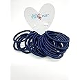 36 Thick 4mm dark blue Snag Free Endless Hair Elastics Bobbles School Uniform Bands for women girls Hair Ties Navy blue