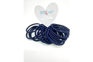 LA PETITE PRINCESSE 36 Thick 4mm dark blue Snag Free Endless Hair Elastics Bobbles School Uniform Bands for women girls Hair Ties Navy blue