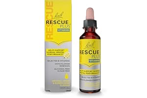 Rescue Remedy Plus B Vitamin & Flower Essences Dropper (20ml), For Emotional Wellness and Mental Performance, Lemon & Elderflower Flavour, Natural Flower Essences, Alcohol Free, Sugar Free
