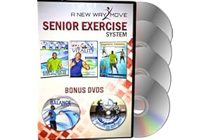 VITALITY 4 LIFE WITH CURTIS ADAMS Premium, Senior Exercise DVD System: Includes: 5 DVDs + Resistance Band + Balance Exercises + Nutrition Guide + More. All Exercises are Shown Both Standing and Seated in Chair Exercise You Will Love!