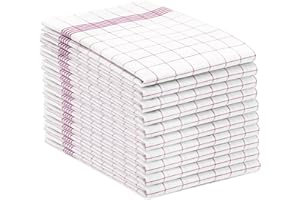 ZOLLNER Zestaw 10 Ściereczek do Naczyń 50x70 cm 100% Bawełna Czerwona Kratka