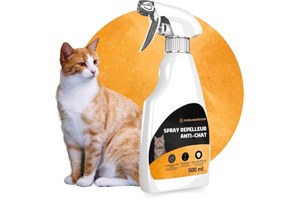 Panteer Spray répulsif pour chats 500ml - PROTECTION À LONG TERME CONTRE L'URINE - Éloigne les chats avec de l'eucalyptus - Chasser les chats - Répulsif pour chats extérieur - Dissuasion pour chats