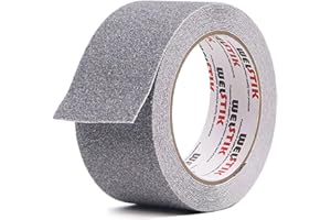 WELSTIK Bande Antidérapante adhésive, Forte Adhésif, Ruban Autocollant Anti-dérapante, pour Intérieur et Extérieur, pour la Sécurité au Travail et la Maison. Bande Sécurité, 5 cm x 5 m, Gris