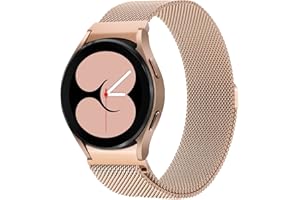 ABOVEACC Ersatzarmband Kompatibel mit Samsung Galaxy Watch 7/FE/6/5/4 Armband 40mm 44mm, Magnetisch Einstellbar Edelstahl Metall Armbänder für Damen Herren, Roségold