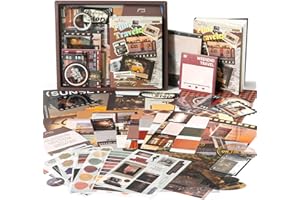 OFFIGIFT Kit de fournitures de scrapbooking, kit de scrapbooking esthétique, 351 pièces avec papier de scrapbooking A6, fournitures de journal, cadeau d'anniversaire pour adultes et adolescents, voyageurs dans