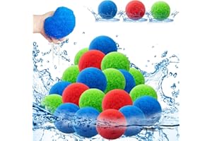 Jinhuaxin Wasserbomben Wiederverwendbar Set, Softball Wasserbomben Wiederverwendbar, 15 PCS Splash Ball, Baumwoll Wasserbälle, Wasserspielzeug Kinder Outdoor