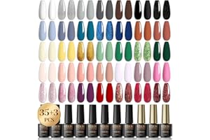 ROSALIND 38Pz Smalto Semipermanente Unghie, con Base Coat e Glossy & Matt Top Coat,Smalto per Unghie in Gel UV LED Bianco Argento Grigio Marrone Nero Professionali Kit