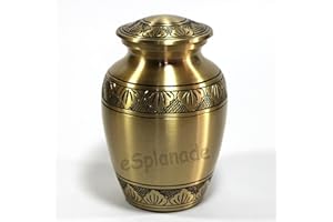 eSplanade Mosiężna urna kremacyjna pamiątki urny pojemnik słoik garnek | mosiężne urny | metalowa urna | urna pogrzebowa | Urna pamiątkowa (brąz)