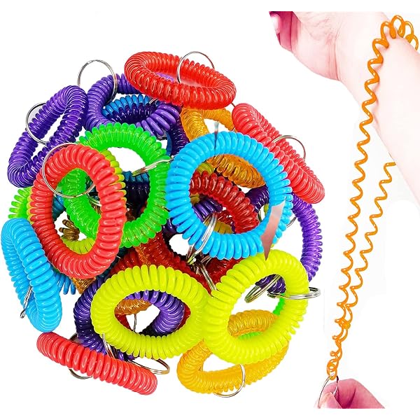 Ailifly 7-teiliges Set Bunte Spiralspulen-Armbänder – Flexibel, Als Schlüsselanhänger Oder Schmuck