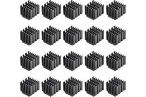 sourcing map 20 Stück Thermische Selbstklebende Elektronische Aluminium Kühlkörper 14.5x14x13mm Schwarz