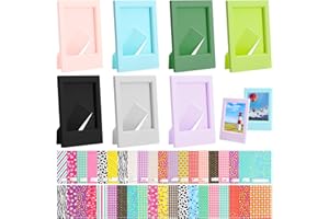 XULISHENG Nowo ulepszone mini ramki na zdjęcia z 40 arkuszami, natychmiastowe naklejki natychmiastowy, kompatybilne z Fujifilm Instax Mini 11, 9, 8, 70, 7s, 90, 26, zdjęcie