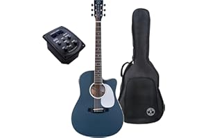 Stretton Payne Electro-Acoustic Dreadnought Cutaway Acoustic Guitar with an Active EQ Electric Pickup and Built in Chromatic Tuner - includes a Deluxe 5mm Padded Gig Bag - Indigo Blue