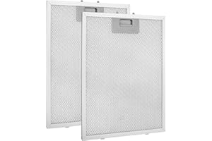 DMJJSD® Paquete de 2 filtros de repuesto para campana extractora, 320 x 260 mm, filtro de grasa de metal, universal, extractor, ventilador, extractor, 5 capas, de aluminio, filtros de grasa para