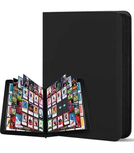 Deoyibu Album De Cartes à Collectionner Grand Pour 1000+ Cartes, 16 Compartiments Avec Fermeture éclair, Classeur Pour Cartes à Collectionner, Pour MTG, Cartes De Sport, Etc. Bleu