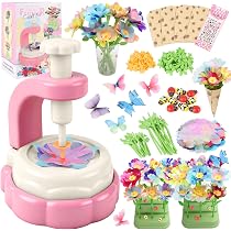 Kit Création Bouquet Fleurs Enfant - Machine à Fleurs, Accessoires DIY - Loisir Créatif 3 Ans Et Plus - Cadeau Fille - 10