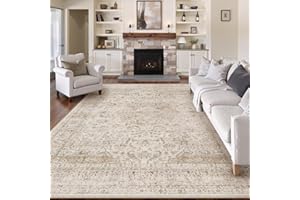 HUGEAR Beige Vintage Alfombra Salon Alfombras 240x300cm Antideslizante Lavables en Lavadora Grandes Carpet Habitacion Salón Pie de Cama Comedor Tapete Sala Pelo Corto Tapetes